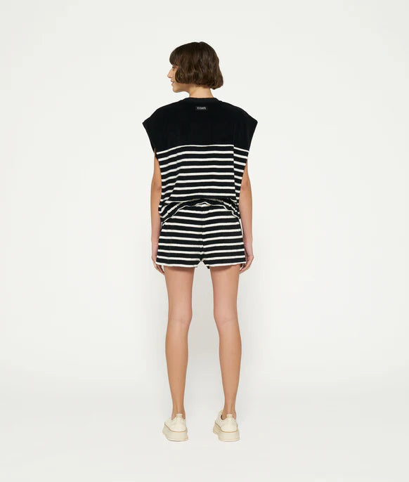 Terry shorts stripes black/ecru - 10 days