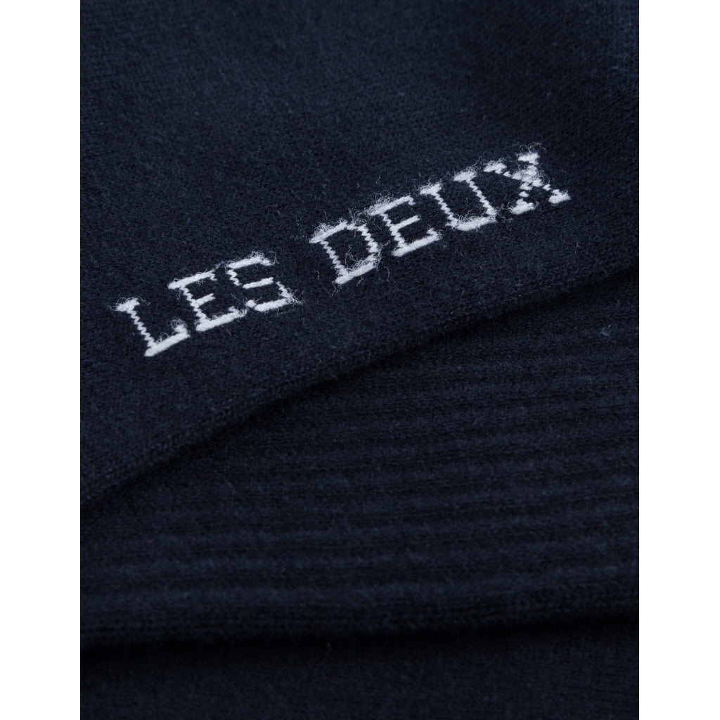 William stripe socks 2 dark navy/offwhite - Les Deux Copenhagen