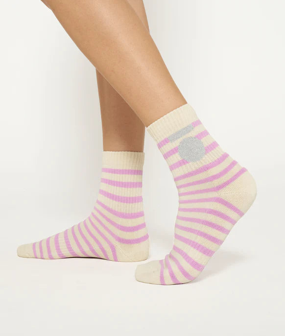 short socks stripes light safari/violet - 10 days
