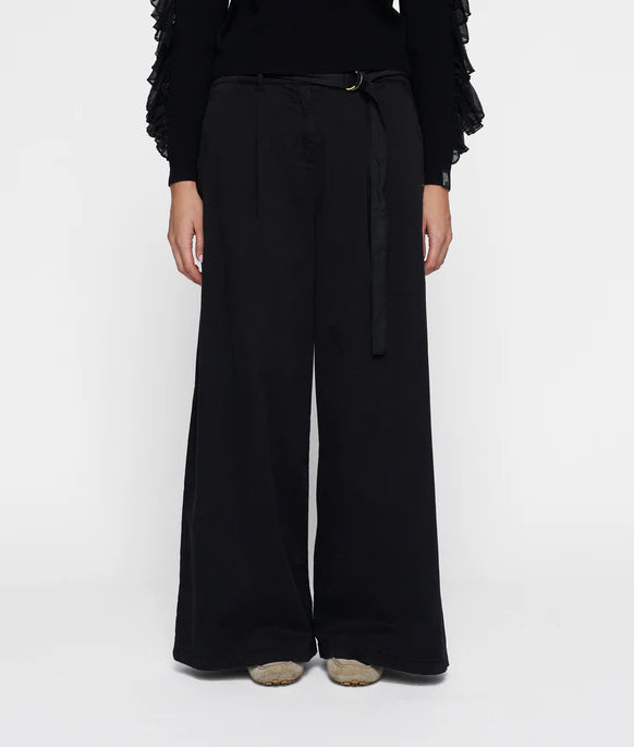 Wide leg pants twill