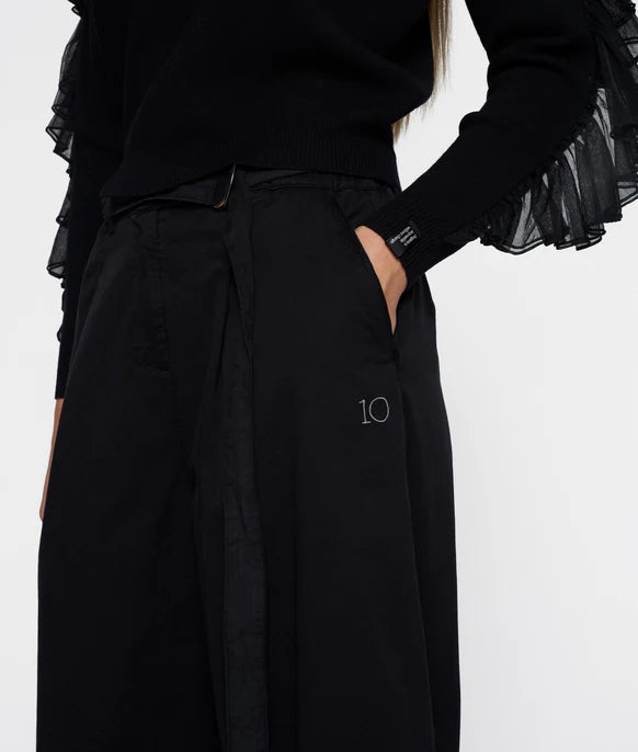 Wide leg pants twill