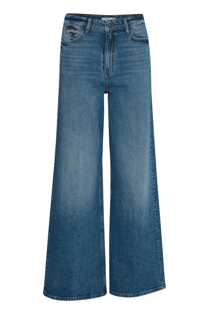 Kyra wide leg jeans mid blue - B.young