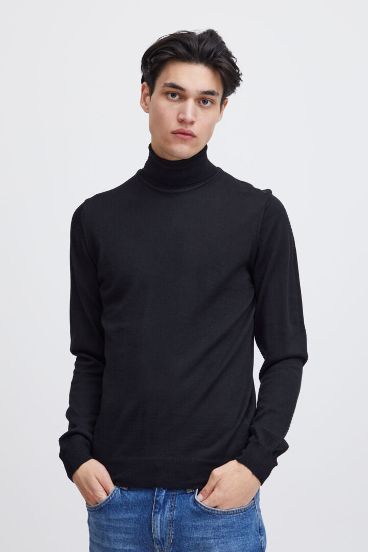 Konrad merino rolkraagtrui black - Casual Friday