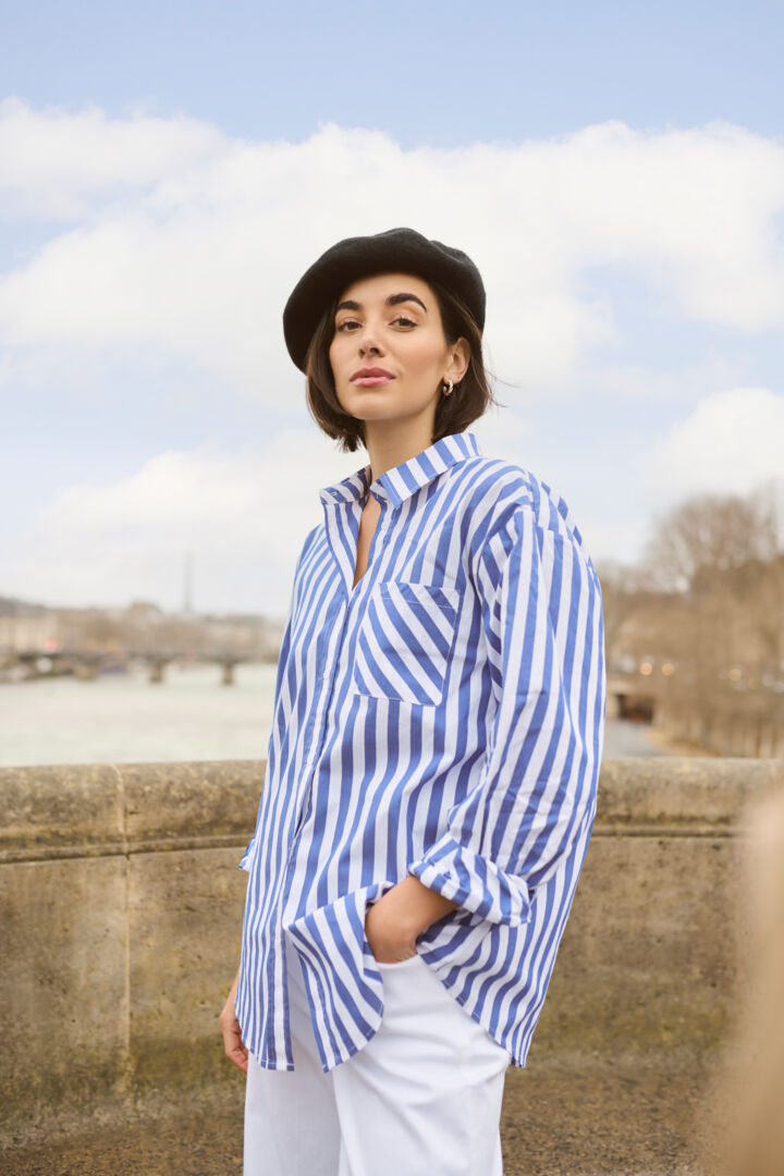 Regina hemd blue/white stripe - Culture