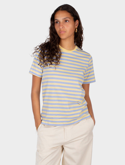 Stripe basic t-shirt dove blue - Iriedaily