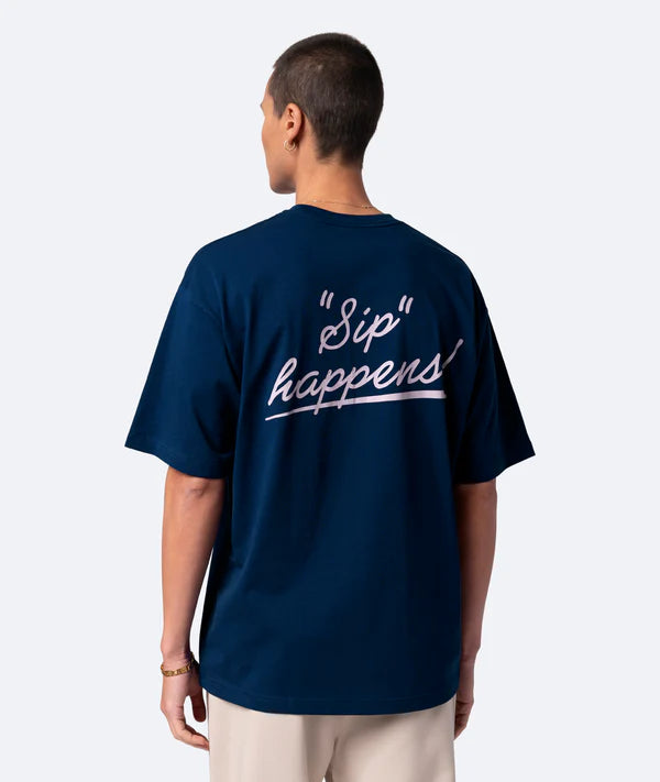 Sip happens t-shirt navy - On vacation