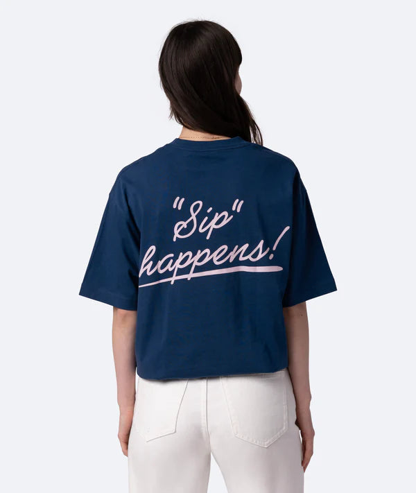 Sip happens t-shirt navy - On vacation