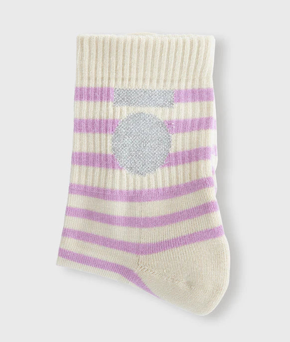 short socks stripes light safari/violet - 10 days