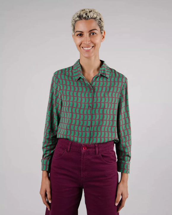 Geo regular blouse green - Brava