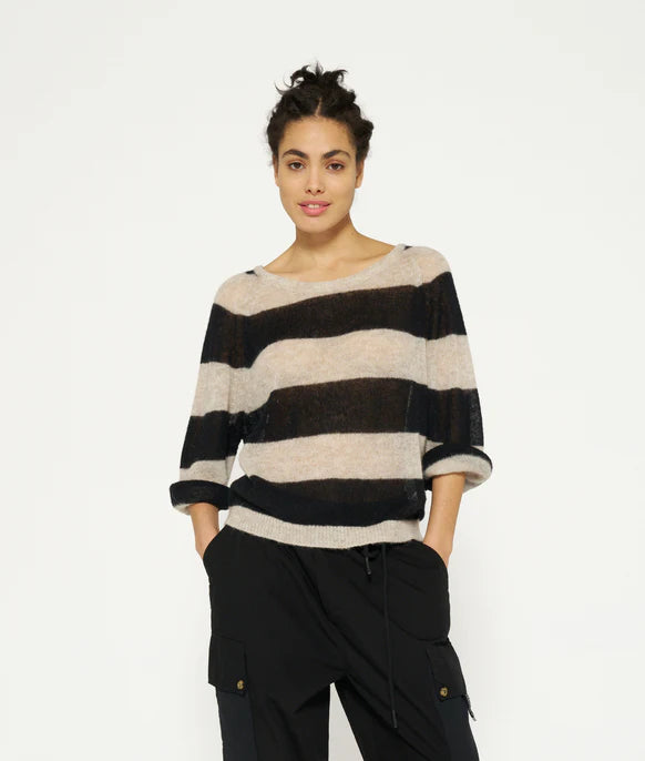 thin knit stripes safari/black - 10 days