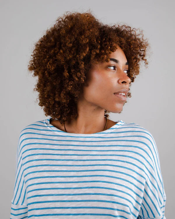 Stripe fine sweater blue - Brava