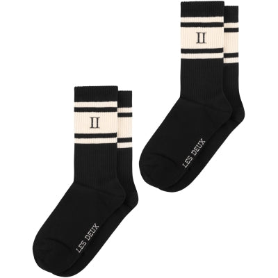 William stripe socks 2 dark navy/offwhite - Les Deux Copenhagen