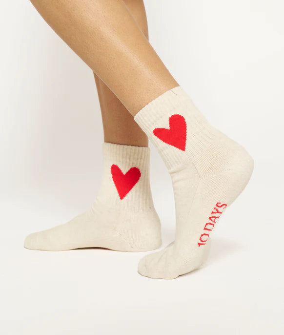 Short socks heart soft white - 10 days