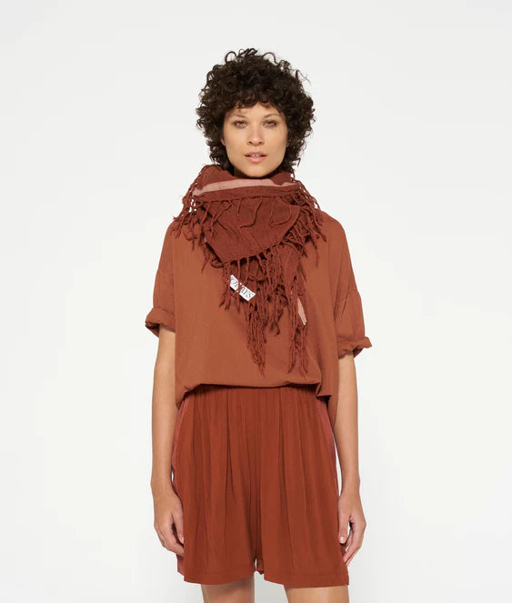 Woolen scarf saddle brown - 10 days
