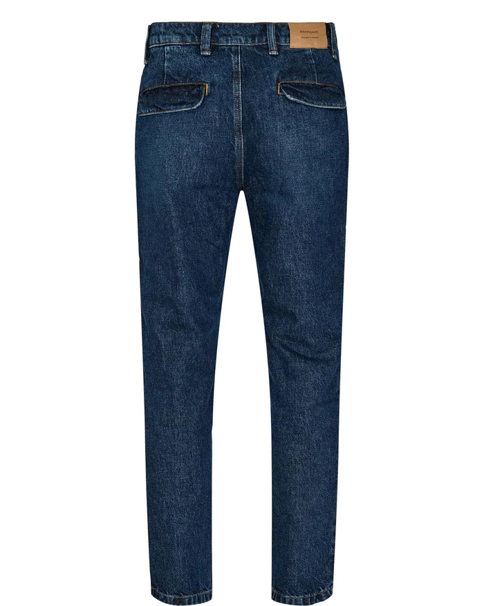 Jan pleated jeans medium blue - Anerkjendt