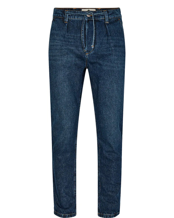 Jan pleated jeans medium blue - Anerkjendt
