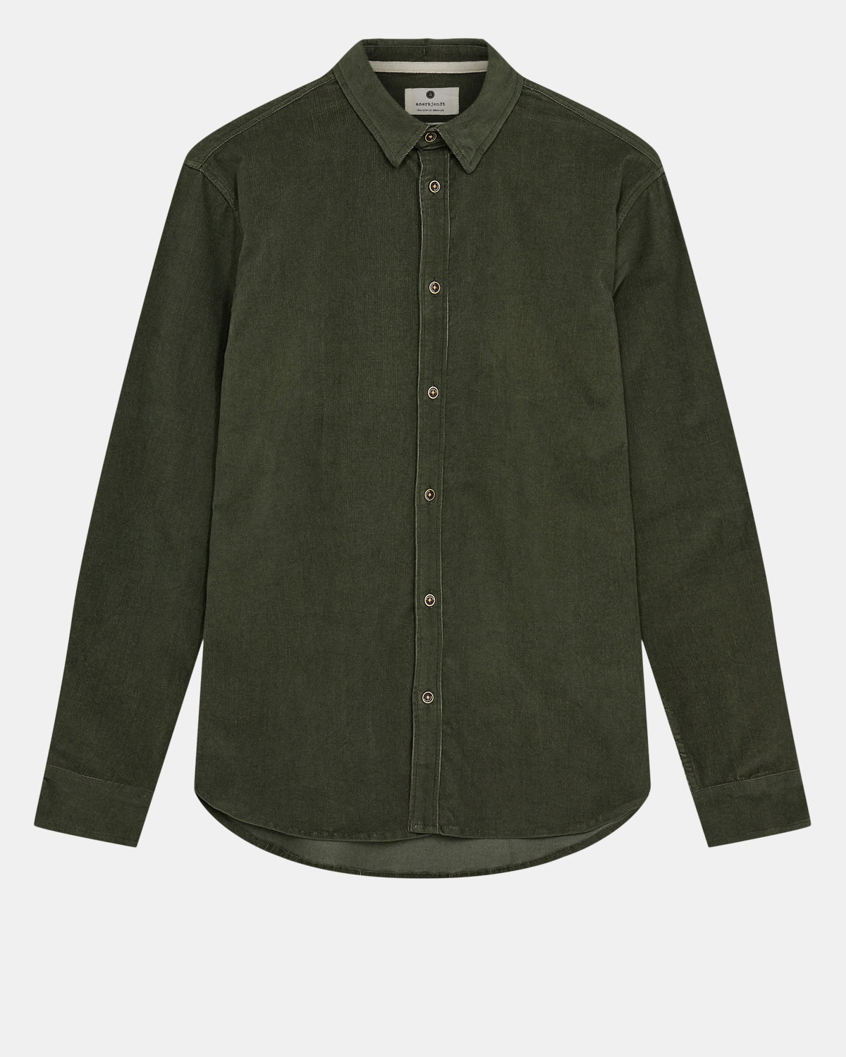 Leif solid cord shirt forest night - Anerkjendt