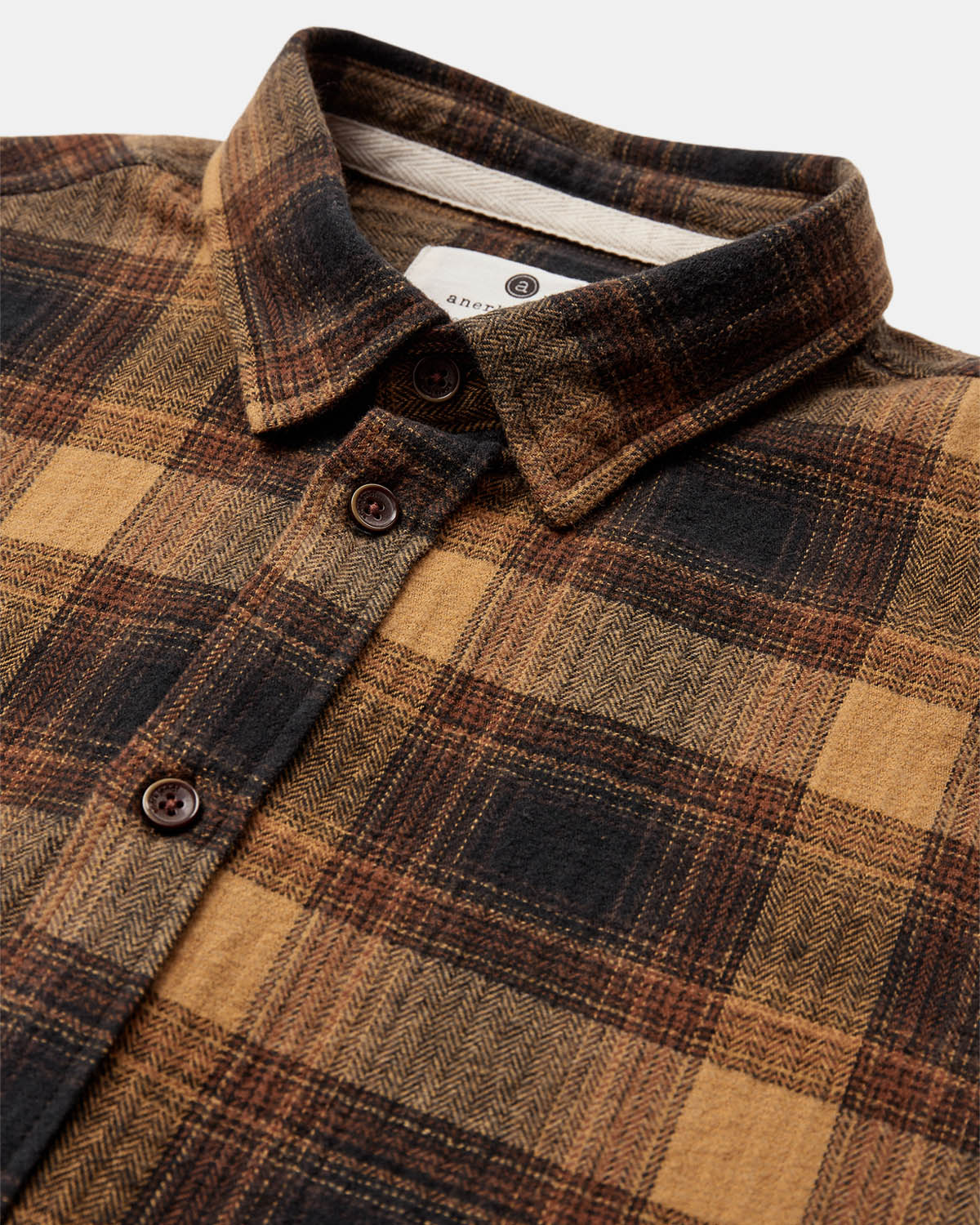 Leif flannel check shirt wood trush - Anerkjendt