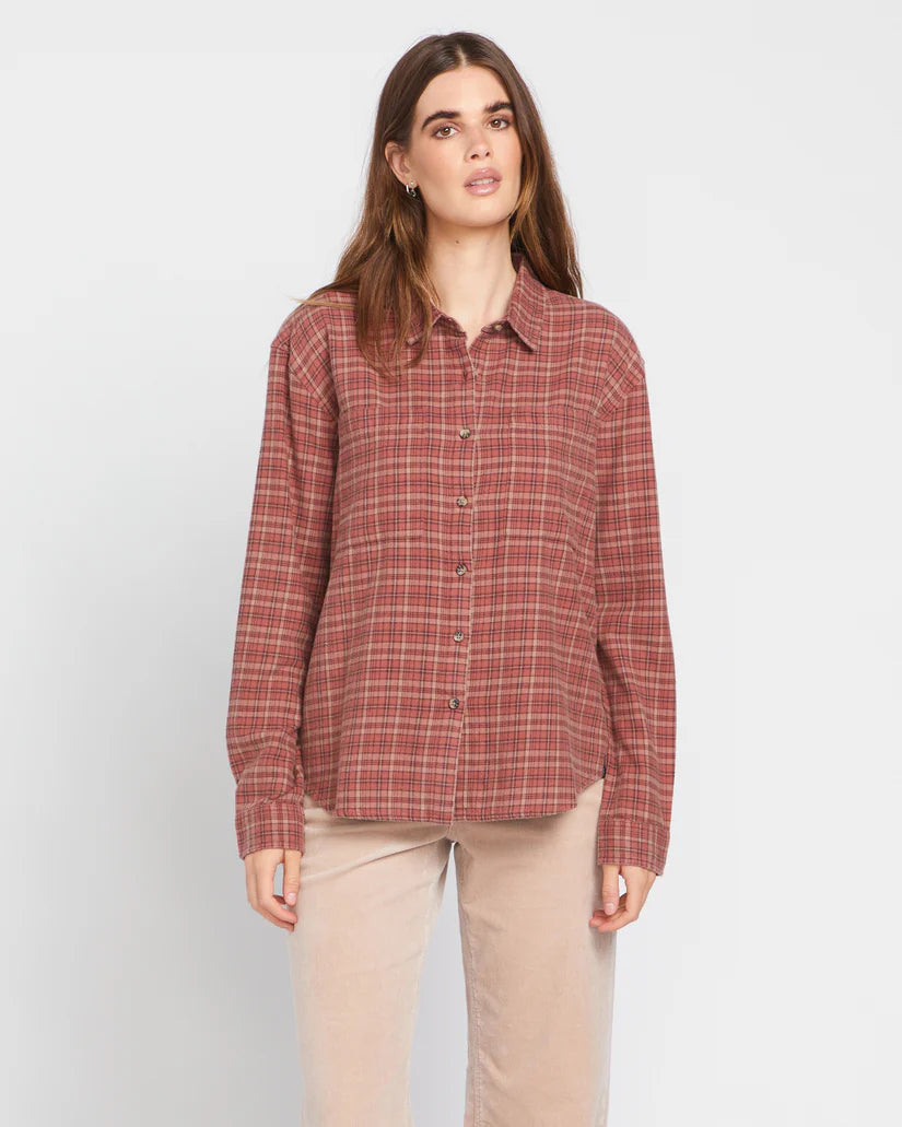 Plaid to meet hemd chesnut brown - Volcom