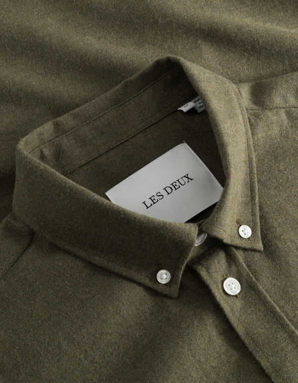 Desert regular shirt olive night mel - Les Deux