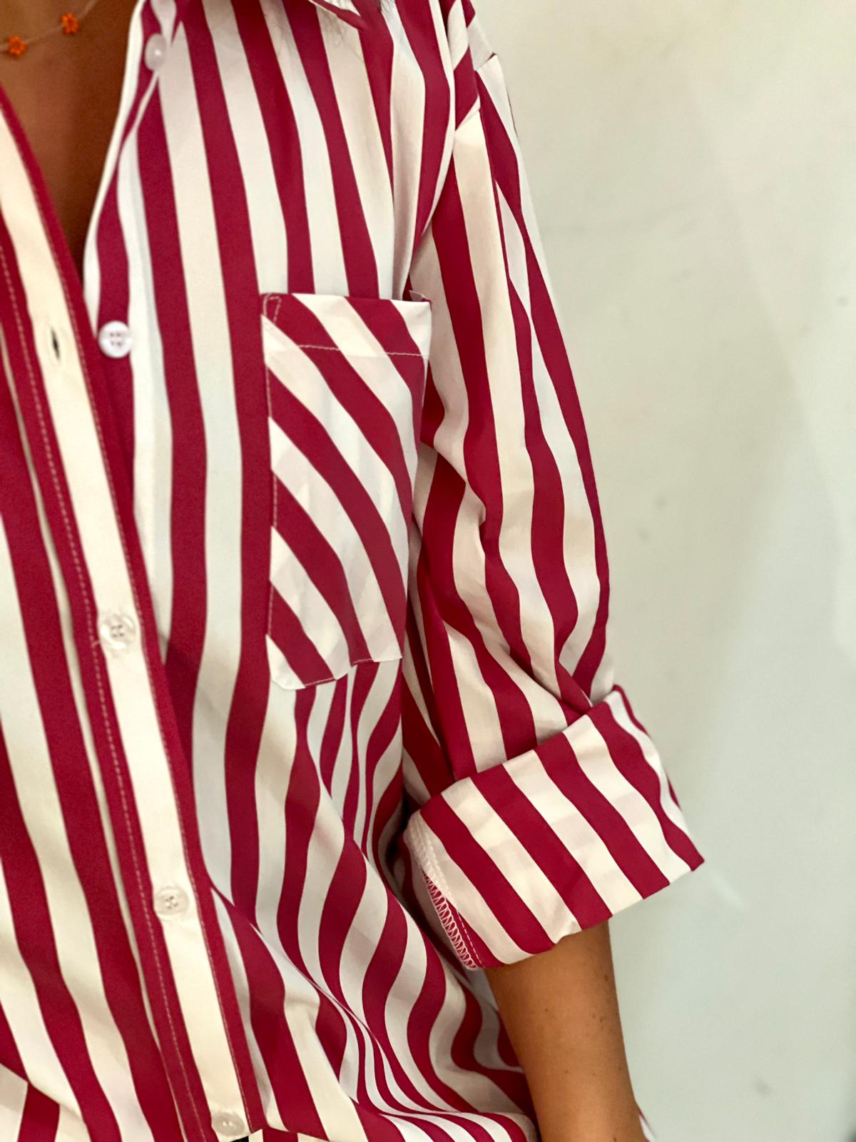 Regina hemd red/white stripe - Culture