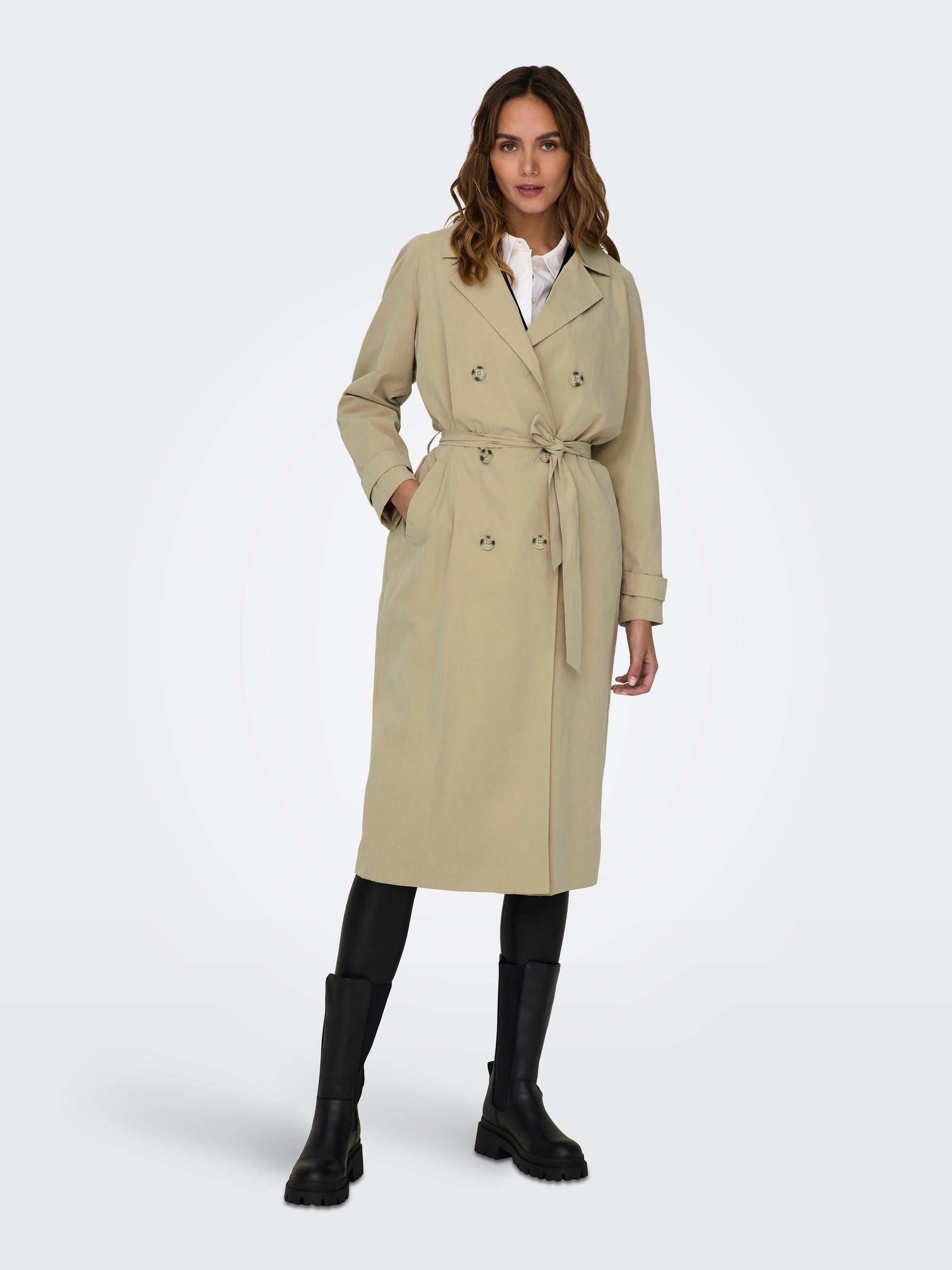 Panther trenchcoat sand - JDY