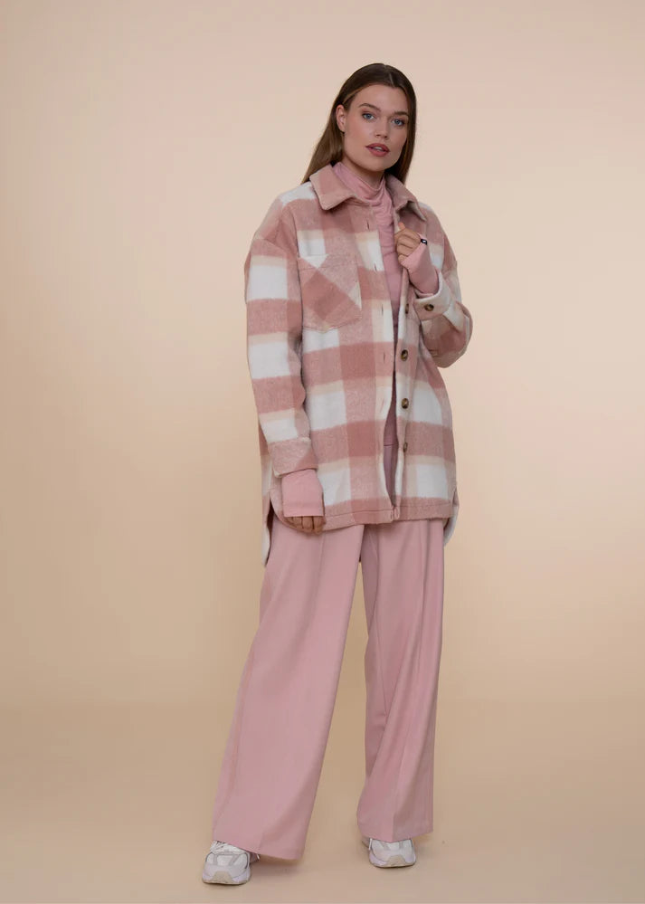 Paris overshirt check misty rose - Simple