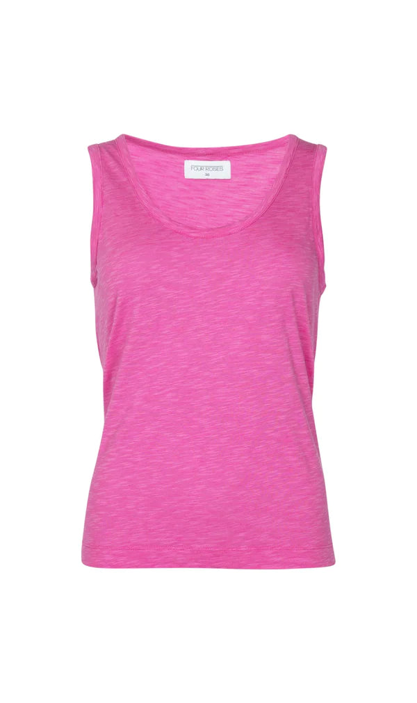 7059 cam zomertop pink fluo - Four Roses