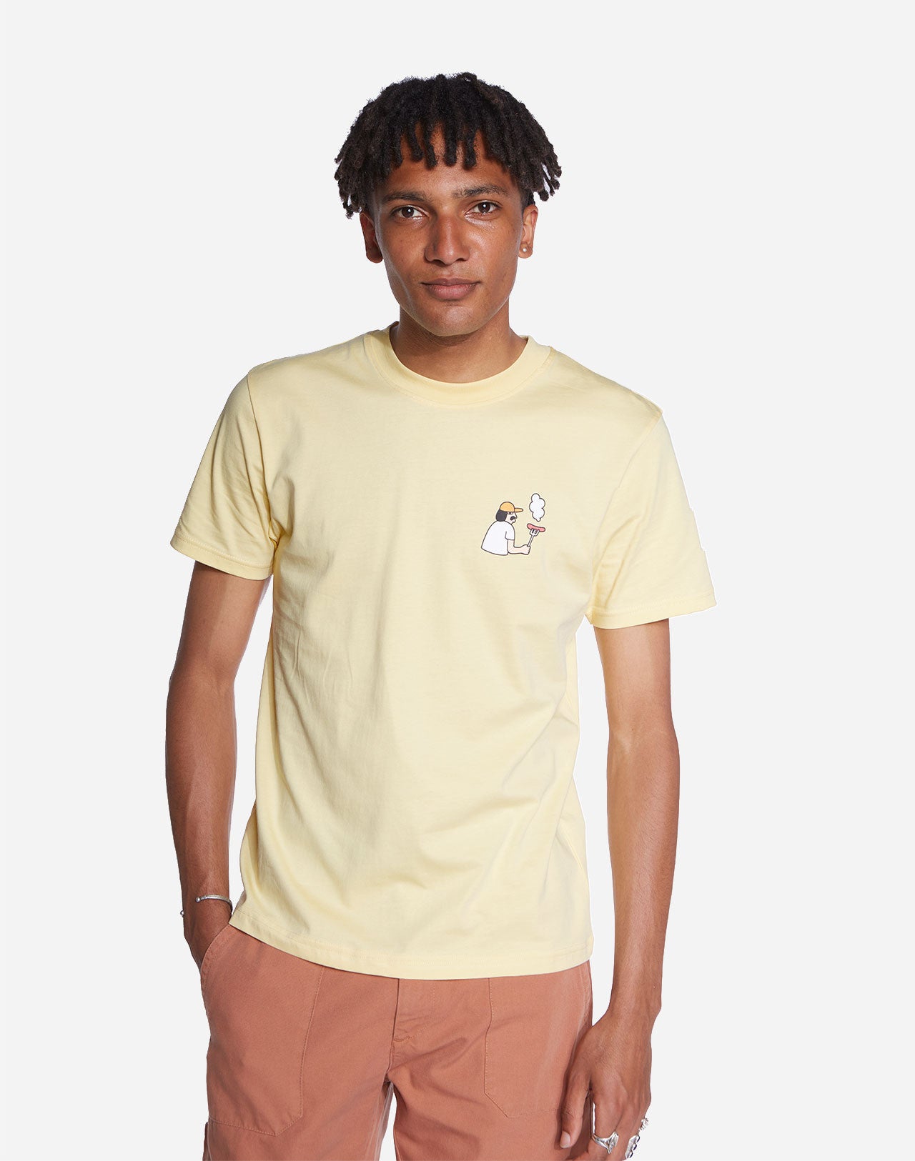 BBQ t-shirt pastel yellow - Olow
