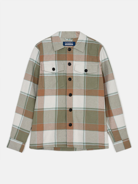 Clipper team big check overshirt beige - Gabba