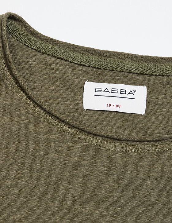 Konrad Straight Slub t-shirt army - Gabba