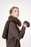 Benny knitted scarf cacao brown - Simple